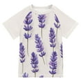 thumbnail image 1 of FORMRS Boys Rash Guard with Short Sleeves UPF 50+ Swim Shirts Sizes 3-12T, Lavender Pattern, 1 of 6