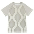 thumbnail image 1 of FORMRS Boys Rash Guard Short Sleeves Swim Shirt Quick Dry UPF 50+ Sun Protection, Sizes 3-12T, Light Gray Pattern, 1 of 6