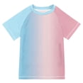 thumbnail image 1 of FORMRS Boys Rash Guard Short Sleeves Swim Shirt Quick Dry UPF 50+ Sun Protection, Sizes 3-12T, Light Pink Gradient, 1 of 6
