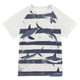 thumbnail image 1 of FORMRS Boys Rash Guard Short Sleeves Swim Shirt Quick Dry UPF 50+ Sun Protection, Sizes 3-12T, Light Sharks, 1 of 6
