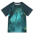 thumbnail image 1 of FORMRS Boys Rash Guard with Short Sleeves UPF 50+ Swim Shirts Sizes 3-12T, Magical Forest, 1 of 6