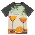 thumbnail image 1 of FORMRS Boys Rash Guard Short Sleeves Swim Shirt Quick Dry UPF 50+ Sun Protection, Sizes 3-12T, Mid Century Glasses, 1 of 6
