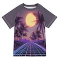 thumbnail image 1 of FORMRS Boys Rash Guard with Short Sleeves UPF 50+ Swim Shirts Sizes 3-12T, Night Purple Road, 1 of 6
