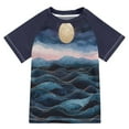 thumbnail image 1 of FORMRS Boys Rash Guard with Short Sleeves UPF 50+ Swim Shirts Sizes 3-12T, Ocean Waves, 1 of 6