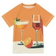 thumbnail image 1 of FORMRS Boys Rash Guard with Short Sleeves UPF 50+ Swim Shirts Sizes 3-12T, Orange Glasses, 1 of 6