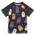 thumbnail image 1 of FORMRS Boys Rash Guard with Short Sleeves UPF 50+ Swim Shirts Sizes 3-12T, Orange Halloween Ghosts, 1 of 6