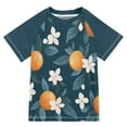 thumbnail image 1 of FORMRS Boys Rash Guard Short Sleeves Swim Shirt Quick Dry UPF 50+ Sun Protection, Sizes 3-12T, Oranges Pattern, 1 of 6