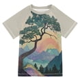 thumbnail image 1 of FORMRS Boys Rash Guard Short Sleeves Swim Shirt Quick Dry UPF 50+ Sun Protection, Sizes 3-12T, Pine Tree Rainbow, 1 of 6
