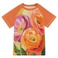 thumbnail image 1 of FORMRS Boys Rash Guard Short Sleeves Swim Shirt Quick Dry UPF 50+ Sun Protection, Sizes 3-12T, Pink Abstract Floral, 1 of 6