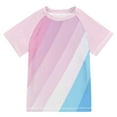 thumbnail image 1 of FORMRS Boys Rash Guard Short Sleeves Swim Shirt Quick Dry UPF 50+ Sun Protection, Sizes 3-12T, Pink Gradient, 1 of 6