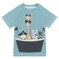 thumbnail image 1 of FORMRS Boys Rash Guard with Short Sleeves UPF 50+ Swim Shirts Sizes 3-12T, Pirate Animals, 1 of 6