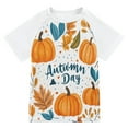 thumbnail image 1 of FORMRS Boys Rash Guard with Short Sleeves UPF 50+ Swim Shirts Sizes 3-12T, Pumpkins Pattern, 1 of 6