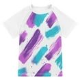 thumbnail image 1 of FORMRS Boys Rash Guard with Short Sleeves UPF 50+ Swim Shirts Sizes 3-12T, Purple Drawing, 1 of 6