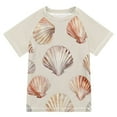 thumbnail image 1 of FORMRS Boys Rash Guard with Short Sleeves UPF 50+ Swim Shirts Sizes 3-12T, Purple Seashell, 1 of 6