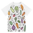 thumbnail image 1 of FORMRS Boys Rash Guard Short Sleeves Swim Shirt Quick Dry UPF 50+ Sun Protection, Sizes 3-12T, Purple Vegetables Pattern, 1 of 6