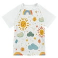 thumbnail image 1 of FORMRS Boys Rash Guard with Short Sleeves UPF 50+ Swim Shirts Sizes 3-12T, Rainbows Pattern, 1 of 6