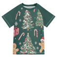 thumbnail image 1 of FORMRS Boys Rash Guard with Short Sleeves UPF 50+ Swim Shirts Sizes 3-12T, Red Christmas Gingerbread, 1 of 6