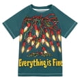 thumbnail image 1 of FORMRS Boys Rash Guard Short Sleeves Swim Shirt Quick Dry UPF 50+ Sun Protection, Sizes 3-12T, Red Christmas Light, 1 of 6
