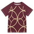thumbnail image 1 of FORMRS Boys Rash Guard Short Sleeves Swim Shirt Quick Dry UPF 50+ Sun Protection, Sizes 3-12T, Red Circles, 1 of 6