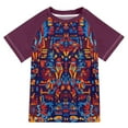 thumbnail image 1 of FORMRS Boys Rash Guard Short Sleeves Swim Shirt Quick Dry UPF 50+ Sun Protection, Sizes 3-12T, Red Geometric Eagle, 1 of 6