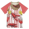thumbnail image 1 of FORMRS Boys Rash Guard with Short Sleeves UPF 50+ Swim Shirts Sizes 3-12T, Red Lobster, 1 of 6