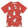 thumbnail image 1 of FORMRS Boys Rash Guard with Short Sleeves UPF 50+ Swim Shirts Sizes 3-12T, Red Snowman, 1 of 6