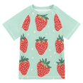 thumbnail image 1 of FORMRS Boys Rash Guard Short Sleeves Swim Shirt Quick Dry UPF 50+ Sun Protection, Sizes 3-12T, Red Strawberry, 1 of 6