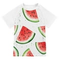 thumbnail image 1 of FORMRS Boys Rash Guard with Short Sleeves UPF 50+ Swim Shirts Sizes 3-12T, Red Watermelon, 1 of 6