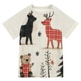 thumbnail image 1 of FORMRS Boys Rash Guard with Short Sleeves UPF 50+ Swim Shirts Sizes 3-12T, Retro Christmas Forest, 1 of 6