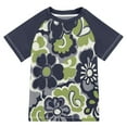 thumbnail image 1 of FORMRS Boys Rash Guard with Short Sleeves UPF 50+ Swim Shirts Sizes 3-12T, Retro Floral Pattern, 1 of 6