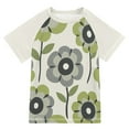 thumbnail image 1 of FORMRS Boys Rash Guard with Short Sleeves UPF 50+ Swim Shirts Sizes 3-12T, Retro Flower, 1 of 6