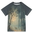 thumbnail image 1 of FORMRS Boys Rash Guard with Short Sleeves UPF 50+ Swim Shirts Sizes 3-12T, Retro Forest, 1 of 6