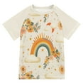 thumbnail image 1 of FORMRS Boys Rash Guard with Short Sleeves UPF 50+ Swim Shirts Sizes 3-12T, Retro Rainbow, 1 of 6