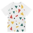 thumbnail image 1 of FORMRS Boys Rash Guard with Short Sleeves UPF 50+ Swim Shirts Sizes 3-12T, Retro Shapes, 1 of 6