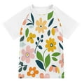 thumbnail image 1 of FORMRS Boys Rash Guard with Short Sleeves UPF 50+ Swim Shirts Sizes 3-12T, Retro Yellow Floral, 1 of 6