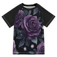 thumbnail image 1 of FORMRS Boys Rash Guard with Short Sleeves UPF 50+ Swim Shirts Sizes 3-12T, Roses and Pearls, 1 of 6