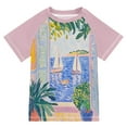 thumbnail image 1 of FORMRS Boys Rash Guard with Short Sleeves UPF 50+ Swim Shirts Sizes 3-12T, Seaside Boat, 1 of 6