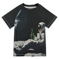 thumbnail image 1 of FORMRS Boys Rash Guard with Short Sleeves UPF 50+ Swim Shirts Sizes 3-12T, Sitting on The Moon, 1 of 6