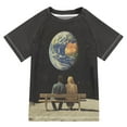 thumbnail image 1 of FORMRS Boys Rash Guard with Short Sleeves UPF 50+ Swim Shirts Sizes 3-12T, Sitting on The Moon, 1 of 6