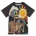 thumbnail image 1 of FORMRS Boys Rash Guard with Short Sleeves UPF 50+ Swim Shirts Sizes 3-12T, Skeleton with Sun, 1 of 6