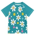 thumbnail image 1 of FORMRS Boys Rash Guard with Short Sleeves UPF 50+ Swim Shirts Sizes 3-12T, Small Daisy, 1 of 6