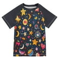 thumbnail image 1 of FORMRS Boys Rash Guard with Short Sleeves UPF 50+ Swim Shirts Sizes 3-12T, Small Space Pattern, 1 of 6