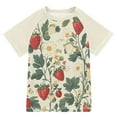 thumbnail image 1 of FORMRS Boys Rash Guard with Short Sleeves UPF 50+ Swim Shirts Sizes 3-12T, Small Strawberry Pattern, 1 of 6