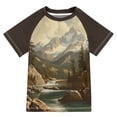thumbnail image 1 of FORMRS Boys Rash Guard Short Sleeves Swim Shirt Quick Dry UPF 50+ Sun Protection, Sizes 3-12T, Snow Mountains, 1 of 6