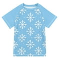 thumbnail image 1 of FORMRS Boys Rash Guard Short Sleeves Swim Shirt Quick Dry UPF 50+ Sun Protection, Sizes 3-12T, Snowflake Pattern, 1 of 6