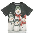 thumbnail image 1 of FORMRS Boys Rash Guard with Short Sleeves UPF 50+ Swim Shirts Sizes 3-12T, Snowman Family, 1 of 6