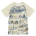 thumbnail image 1 of FORMRS Boys Rash Guard with Short Sleeves UPF 50+ Swim Shirts Sizes 3-12T, Snowy Mountains, 1 of 6