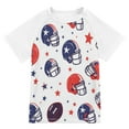 thumbnail image 1 of FORMRS Boys Rash Guard Short Sleeves Swim Shirt Quick Dry UPF 50+ Sun Protection, Sizes 3-12T, Star Spangled Helmets, 1 of 6