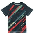 thumbnail image 1 of FORMRS Boys Rash Guard with Short Sleeves UPF 50+ Swim Shirts Sizes 3-12T, Stars Abstract Lines, 1 of 6