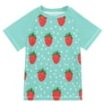 thumbnail image 1 of FORMRS Boys Rash Guard Short Sleeves Swim Shirt Quick Dry UPF 50+ Sun Protection, Sizes 3-12T, Strawberry Pattern, 1 of 6